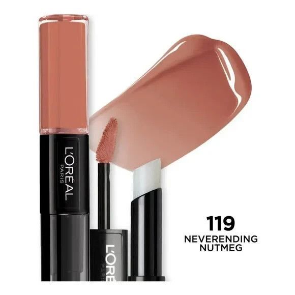 Loreal Infallible Lipcolor 119 Neverending Nutmeg M400 New Discontinued 2 Step - Picture 2 of 14